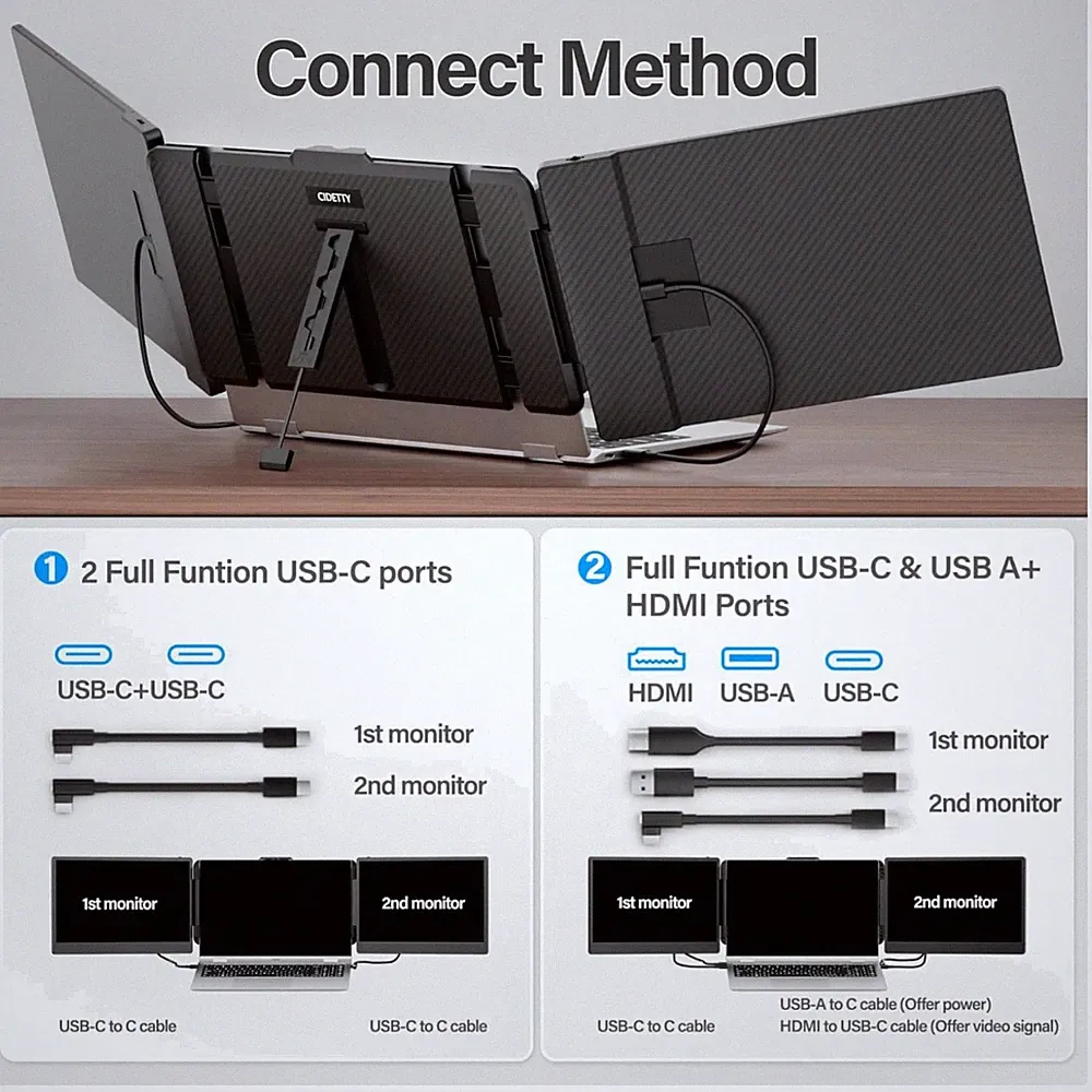 Portable Monitor with Built-in Speakers