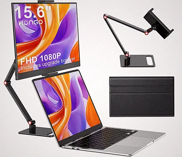 Portable Monitor with Stand 15.6”-Laptop Screen Extender 1080P FHD for USB C...