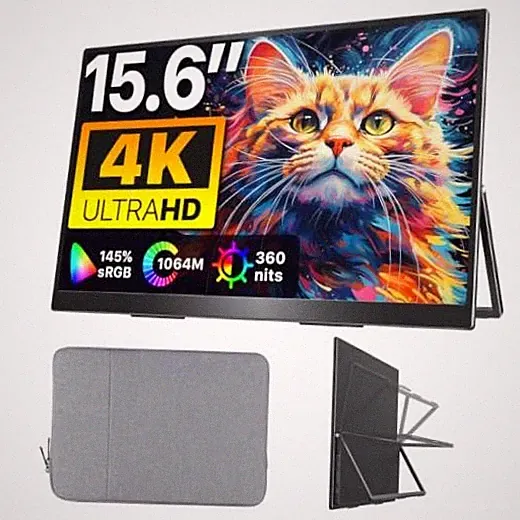 Portable Monitorch 4K UHD 3840X2160 145% sRGB IPS HDR HDMI USB-C 15.6 in