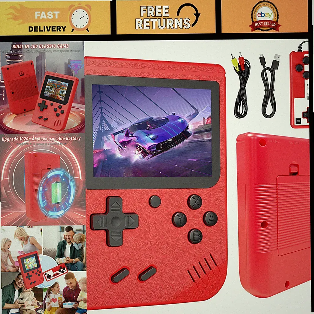 Portable Retro Handheld Game Console - 400 Built-in Games, Emulator, Gaming Devi