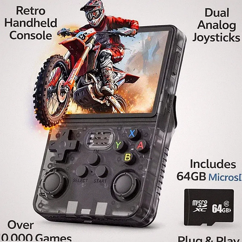 Portable Retro Handheld Gaming Console 3.5" IPS Screen 64GB 20K Games