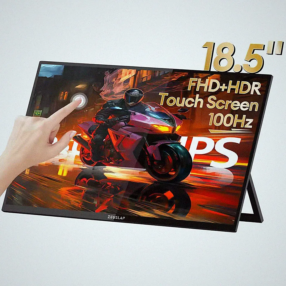 Portable Touchscreen Monitor for Late Night Gamers with Tired Eyes - 18.5" 100Hz