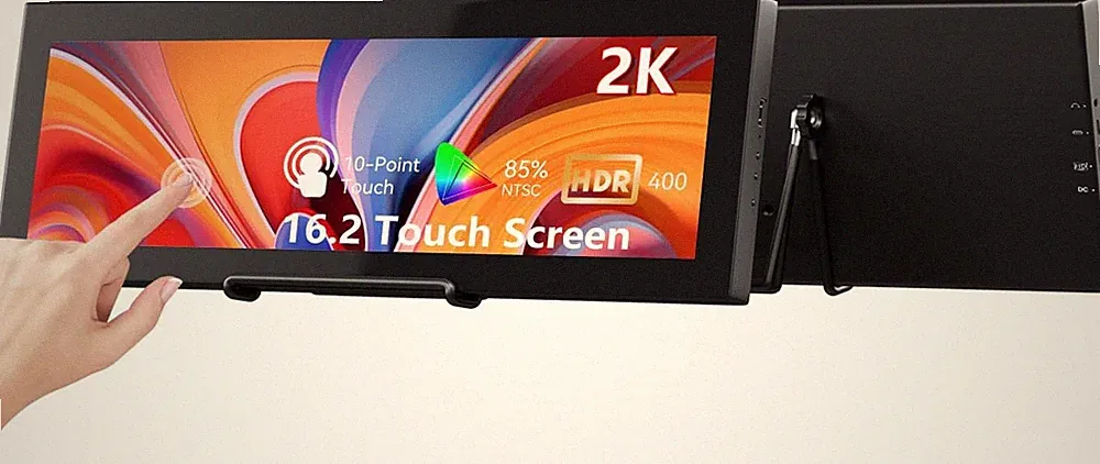 Prechen 16.2 Inch 2K QHD IPS 2608×720 Touchscreen Secondary Monitor Black
