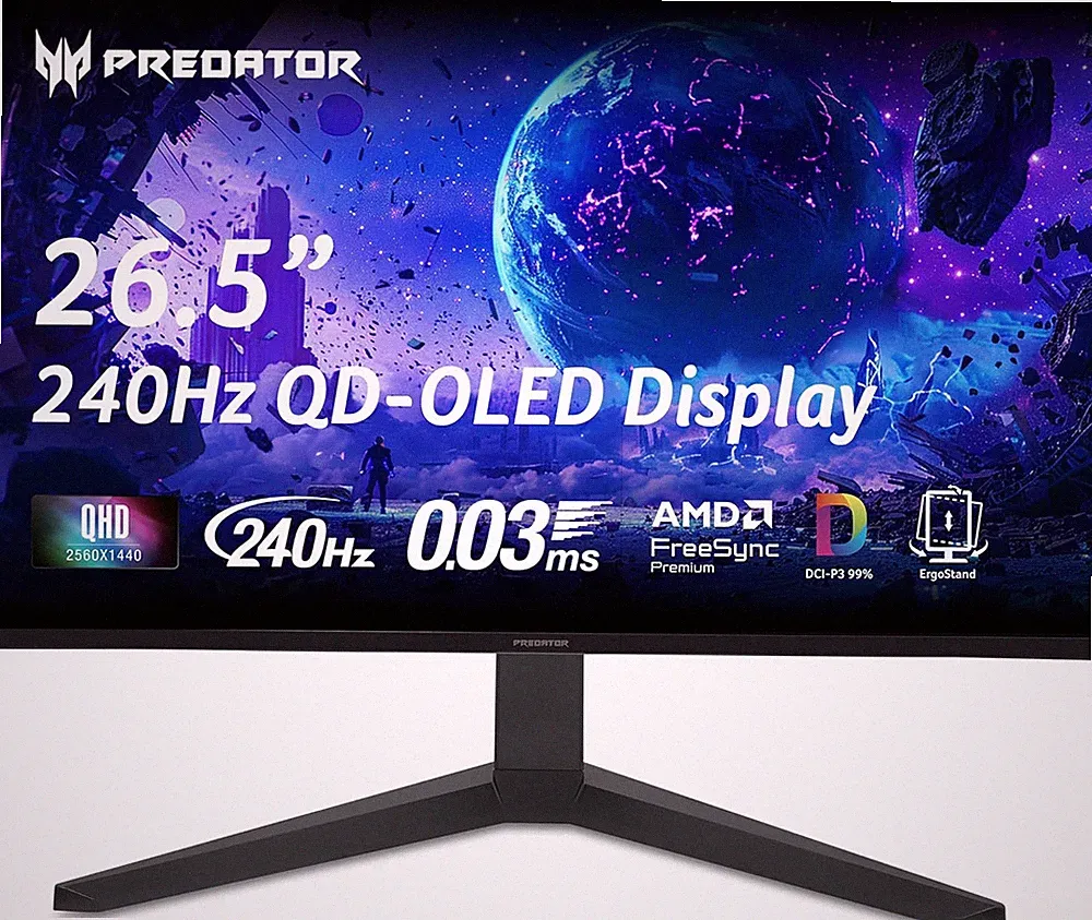 Predator Gaming Monitor | 26.5" WQHD 2560X1440 QD-OLED | AMD Freesync Premium
