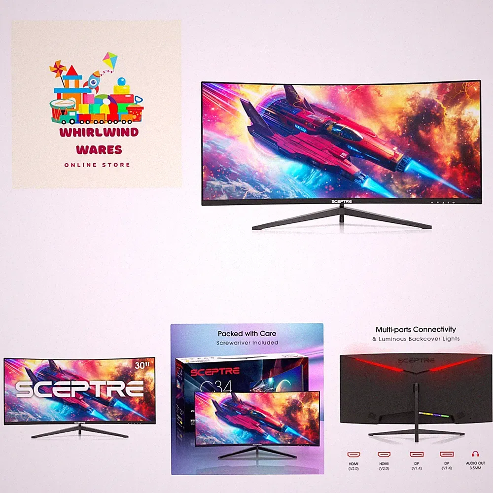 Prime Curved 30-inch Gaming Monitor 200+Hz FreeSync Build-in Speakers 2560 x...
