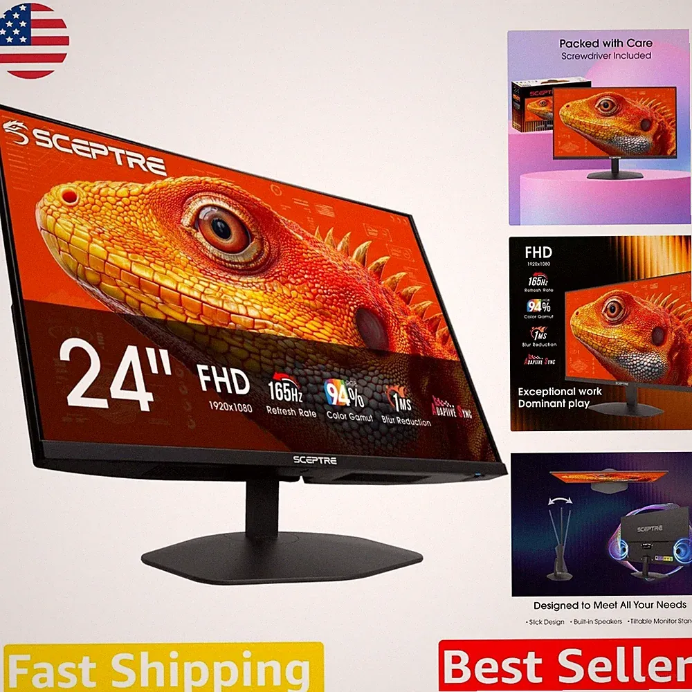 Prime Gaming 24" Monitor: 165Hz, 1080p FHD, 1ms, FreeSync, Dual DisplayPort