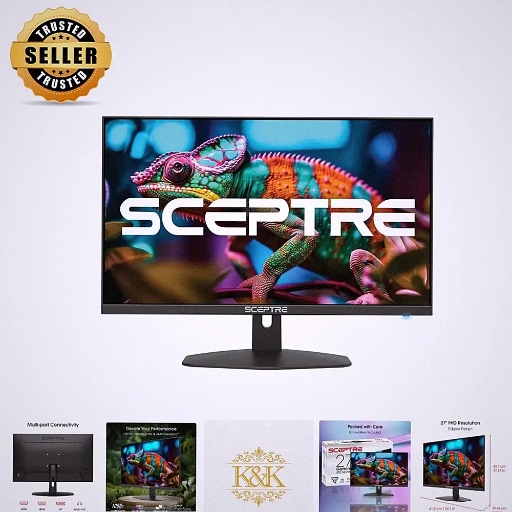 Professional-Grade 27'' FHD Monitor - Vibrant Colors and Built-in Sound System
