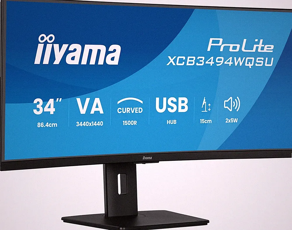 Prolite XCB3494WQSUB1 Curved 1500R 86.7cm 34 Inch VA LED Monitor UWQHD HDMI DP...