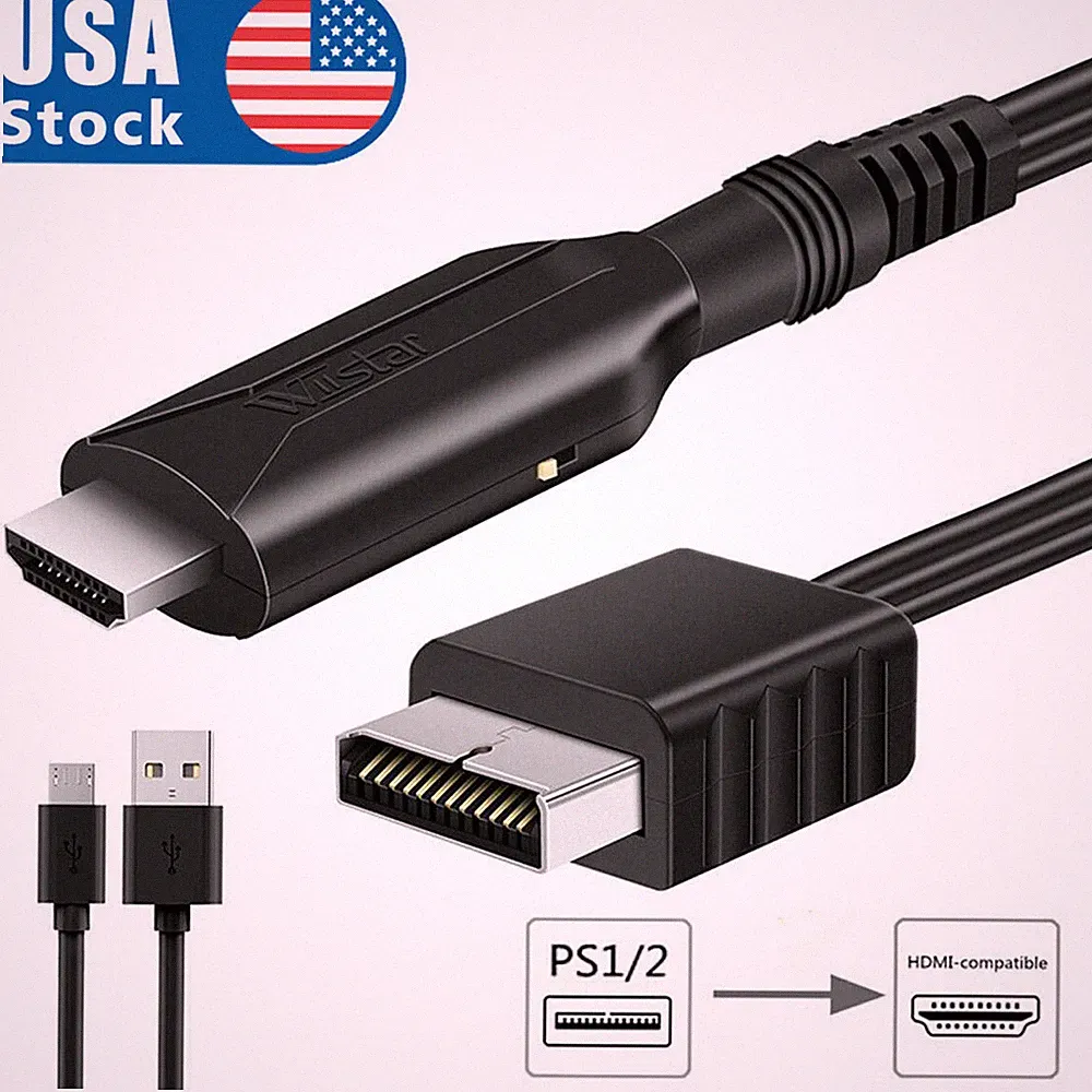 PS2 to HDMI Converter Video Adapter HD for PlayStation 1/2/3 1080P HDTV Monitor.