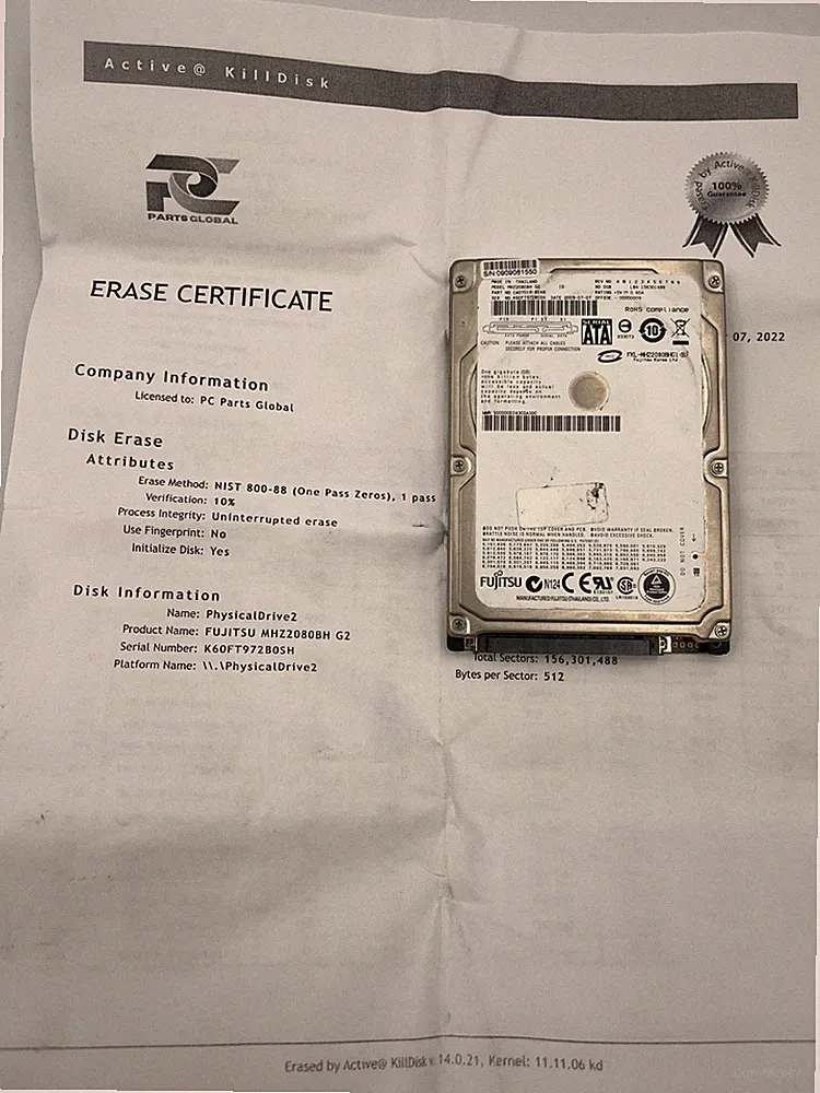 *PS3 Playstation Fujitsu MHZ2080BH G2 80GB 5400RPM 2.5" SATA HDD Hard Disk Drive