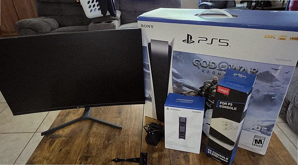 PS5 Bundle with gaming monitor and accessories