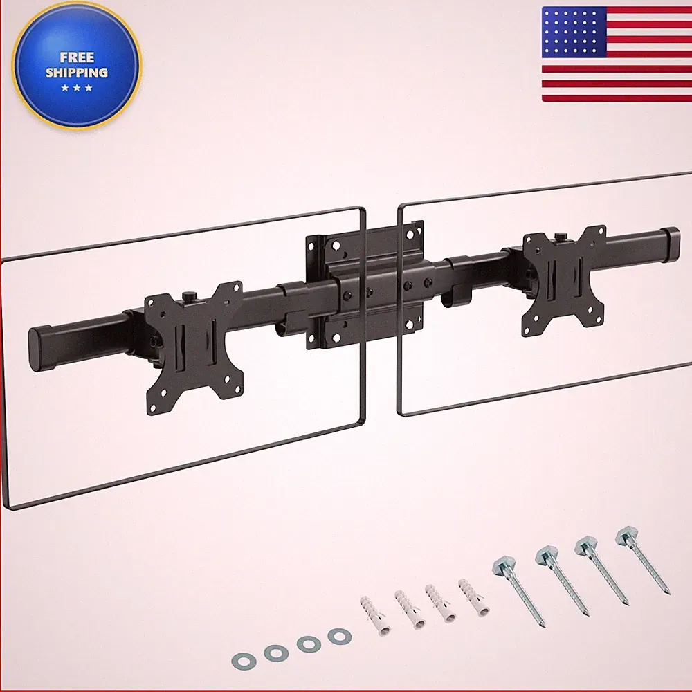 PUTORSEN Dual Monitor Wall Mount Horizontal for 2 Monitors up to 35 inches 10kg