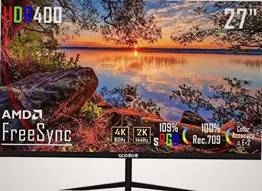 QUDODO 27 inch Computer Monitor 4K UHD