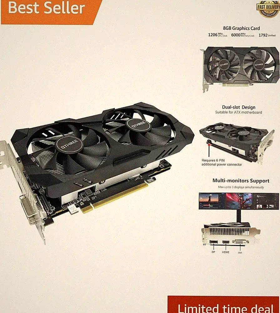 Radeon RX 560 XT 8GB GDDR5 Graphics Card for Stunning 4K Gaming Performance