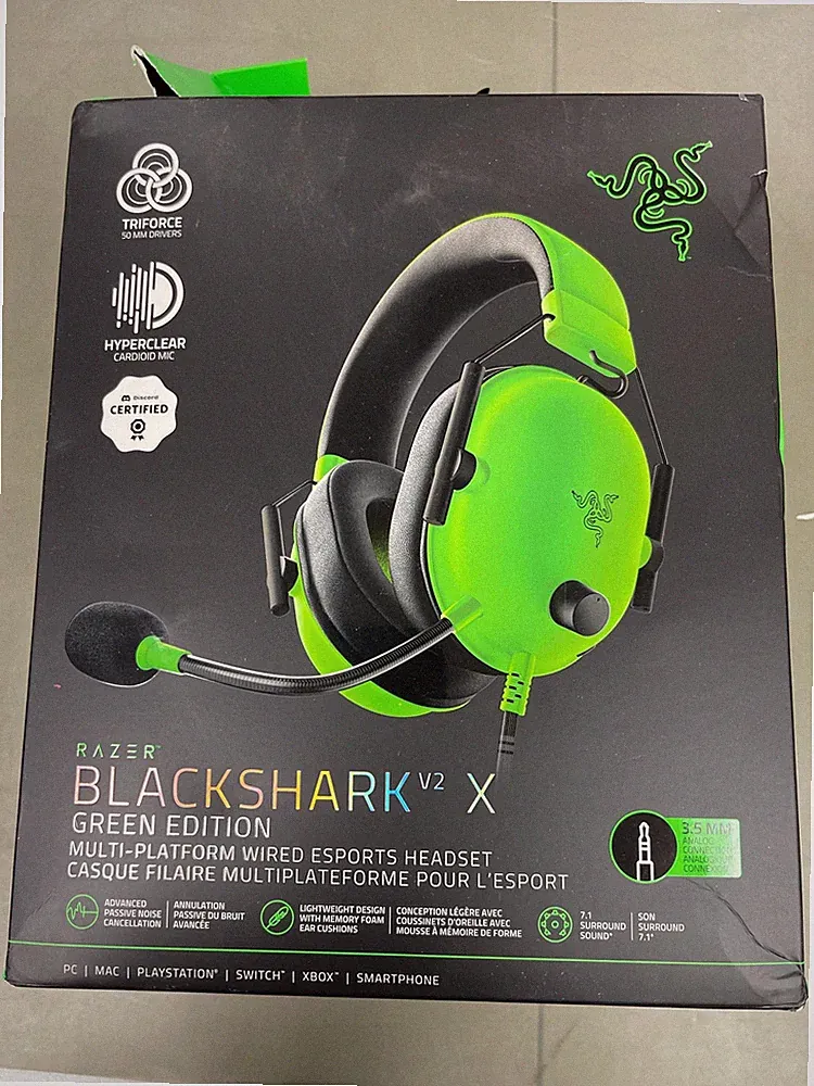 Razer BlackShark V2 X Gaming Headset: 7.1 Surround Sound - 50mm Drivers - Memory