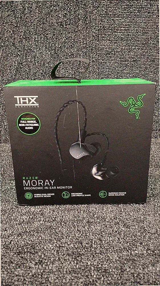 Razer Moray In-Ear Monitor IEM Hybrid Dual Driver Streaming Gaming Headset Black