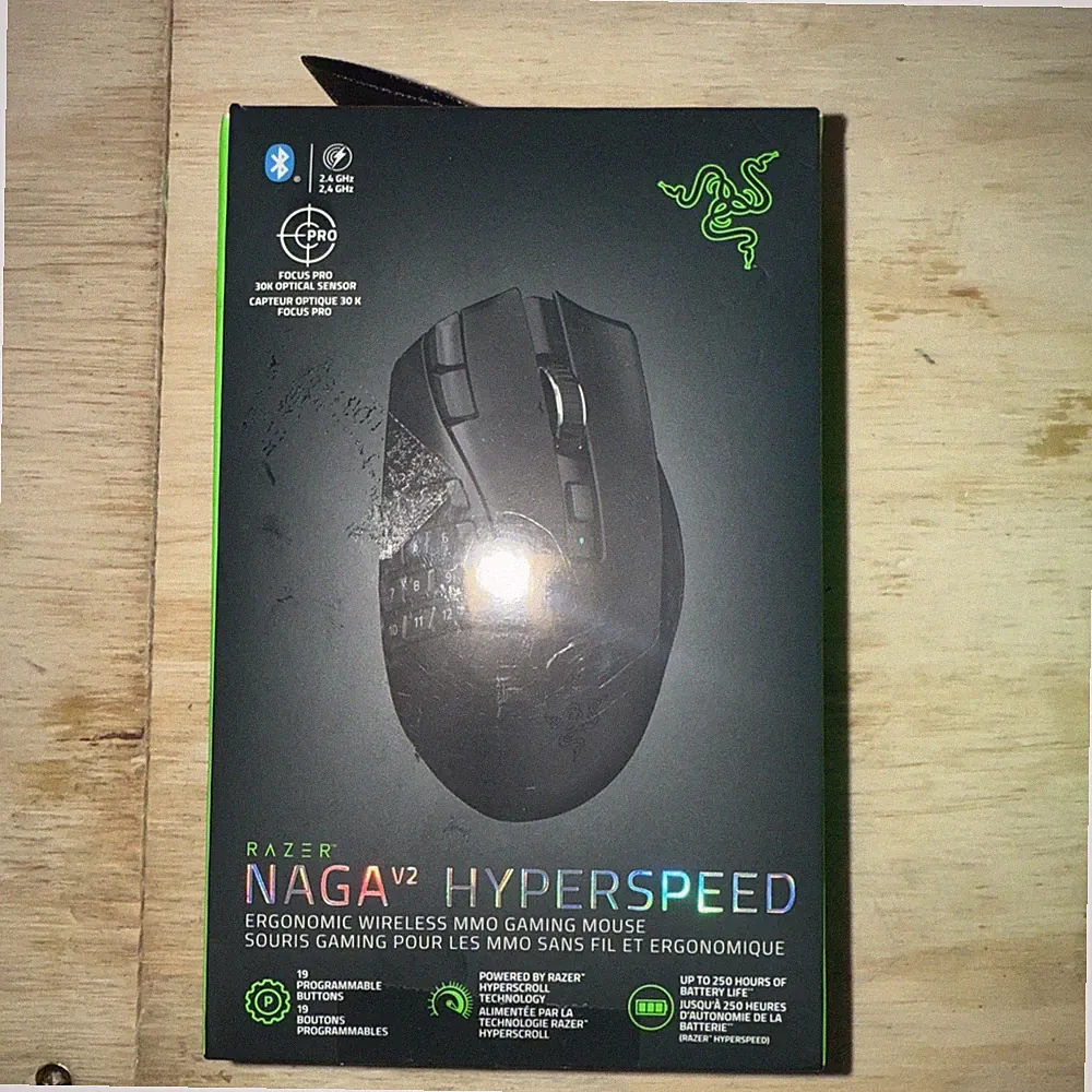 Razer - Naga V2 HyperSpeed MMO Optical Gaming Mouse with 19 Programmable Butt...