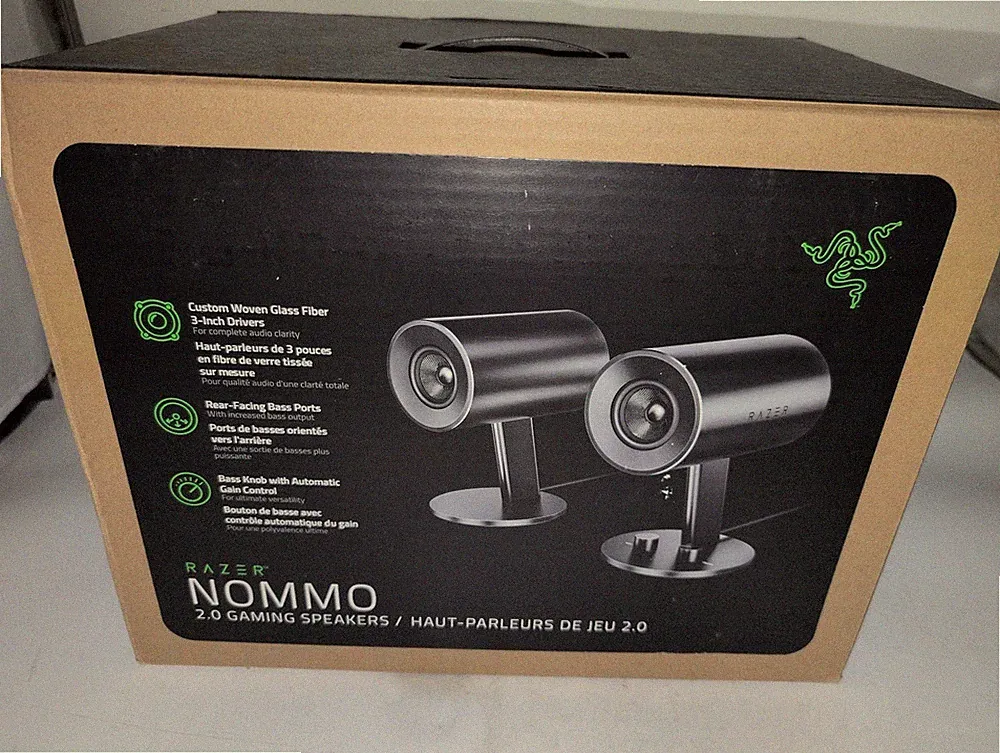 Razer Nommo Chroma Custom Woven Glass Fiber Drivers Gaming Speakers Black