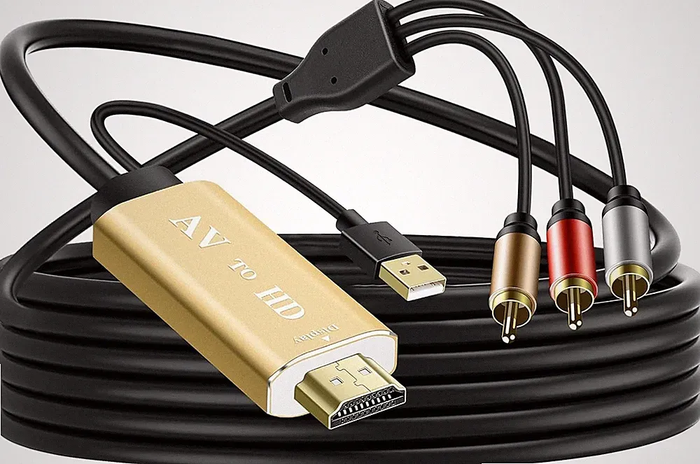 RCA to HDMI Converter for Smart TV - Composite AV to HDMI 1080P Aluminum Alloy V