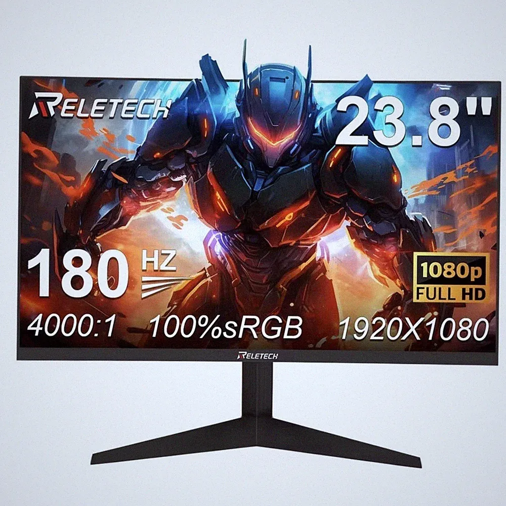RELETECH 23.8" Curved VA Gaming Monitor 180Hz FHD HDMI 2.0 DP 1.4