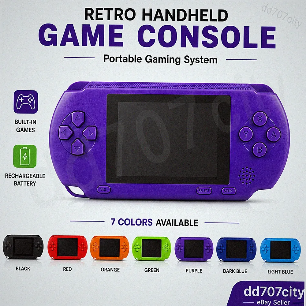 Retro Handheld Game Console Portable Gaming System Built-in Games Kids Gift