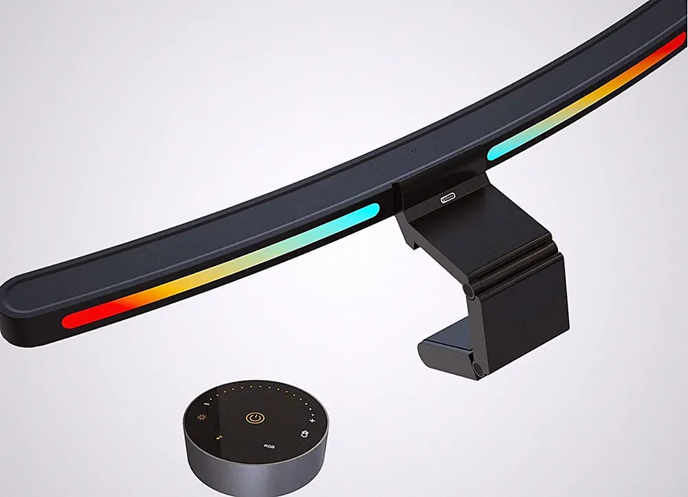 RGB Curved Monitor Light Bar with Remote Control - No Glare for Gaming/Office