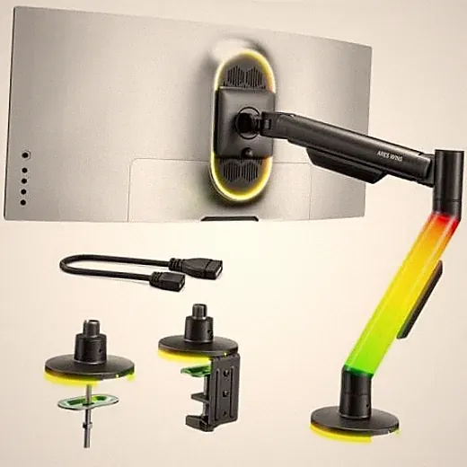 RGB Desk Mount for 17-40 inch Monitors Single Monitor Arm Black