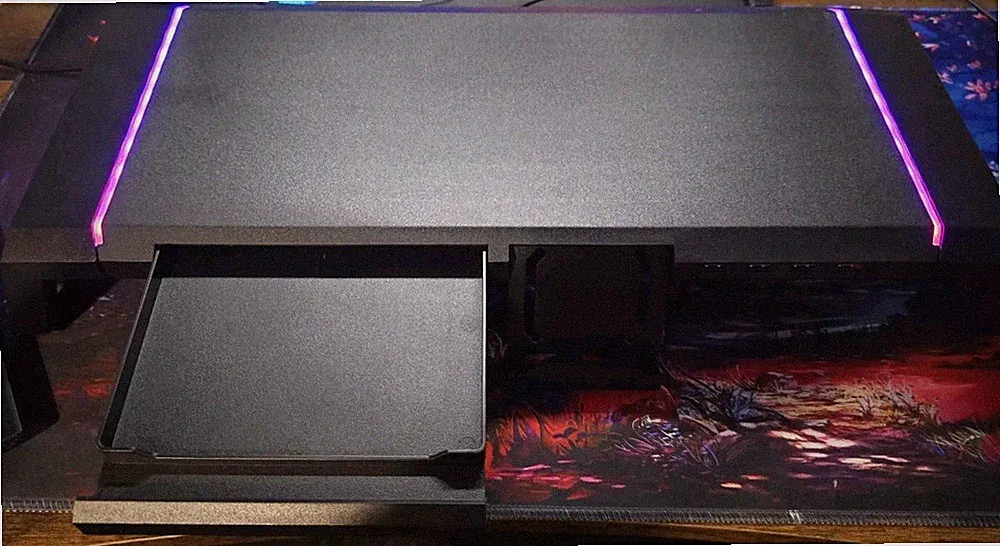RGB Gaming Computer Monitor Stand Riser with Drawer, Storage and Phone Holder