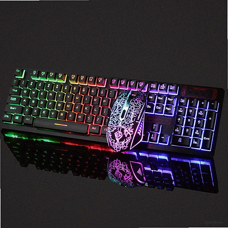 RGB Gaming Keyboard and Mouse Combo Wired USB LED Backlit for PC PS4 Xbox