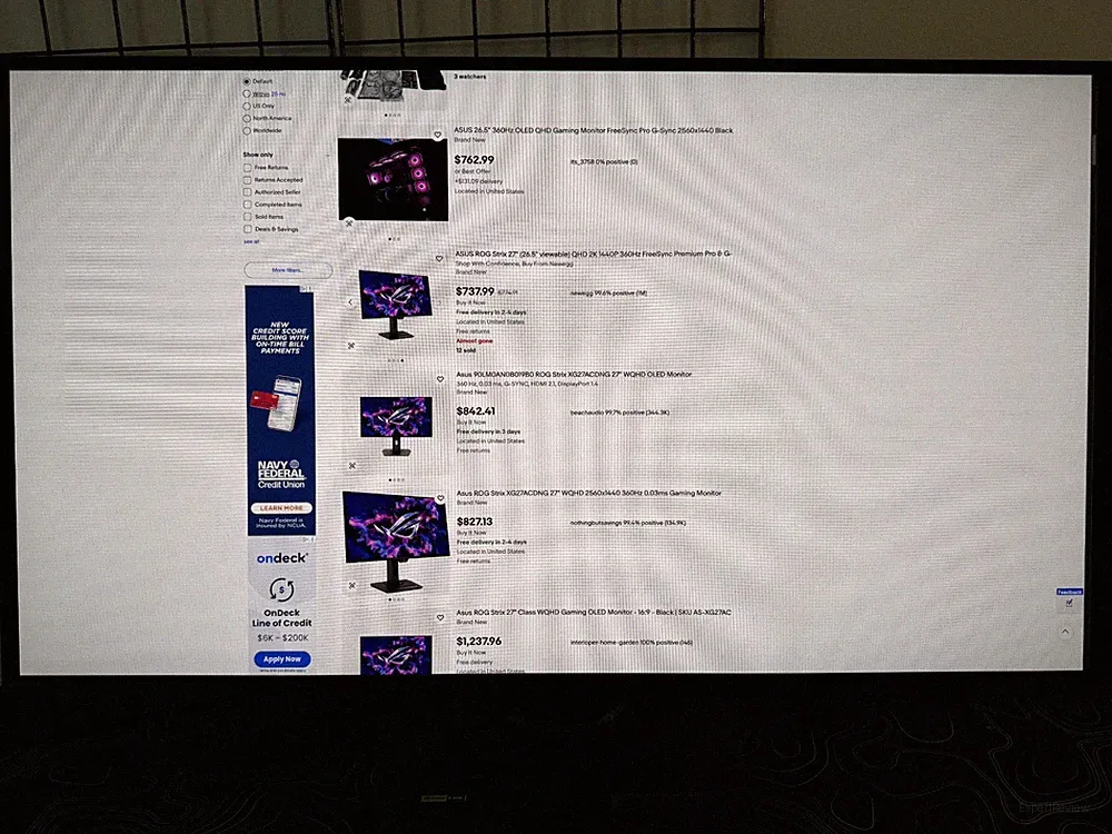 ROG Strix 26.5” 1440P QD-OLED Gaming Monitor XG27ACDNG QHD 360Hz 0.03Ms