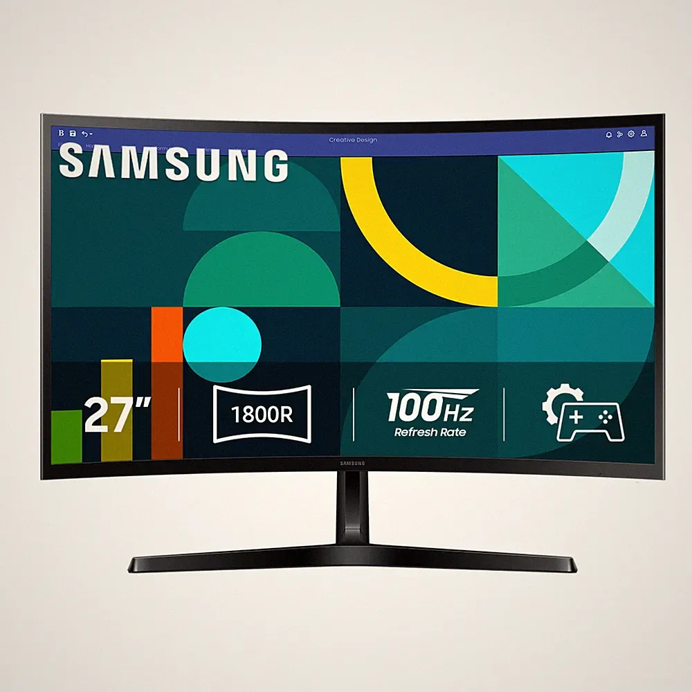 Samsung 27" Essential S3 (S36GD) FHD 100Hz Curved Monitor - LS27D36DGANXZA
