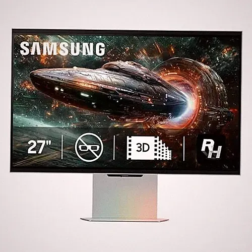 Samsung 27-inch Odyssey 3D G90XF 4K 165Hz Gaming Monitor LS27FG900XNXZA - Black