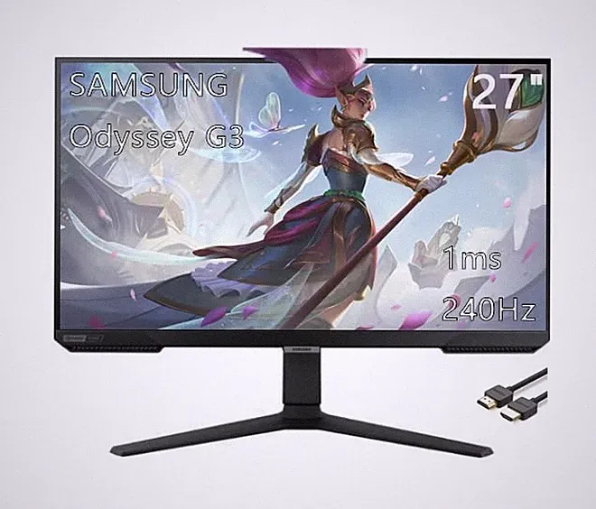 Samsung 27" Odyssey G4 Series FHD Gaming Monitor, 240Hz, 1ms, 1ms-240Hz, Flat