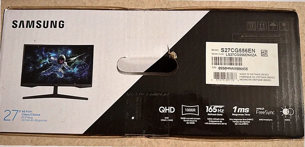 SAMSUNG 27” Odyssey G5 QHD 165Hz 1ms Curved Gaming Monitor - LS27CG556EN- NEW!