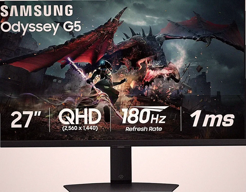 Samsung 27" Odyssey G50D QHD 180Hz G-Sync Compatible Gaming Monitor