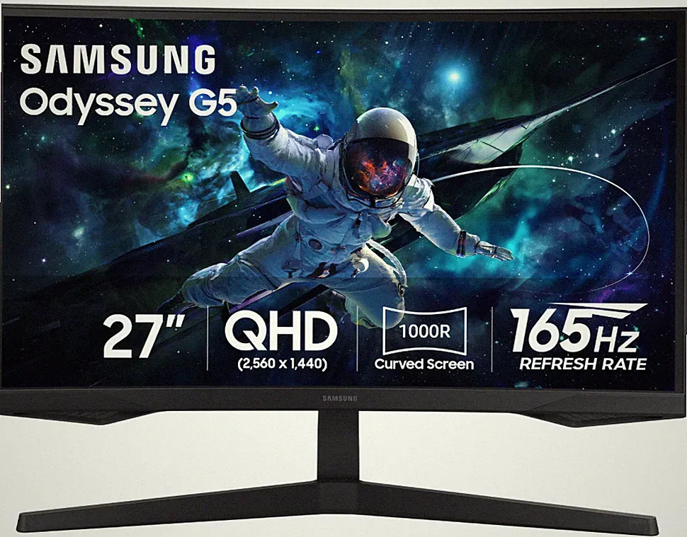 Samsung 27" Odyssey G55C QHD 165Hz 1ms Curved Gaming Monitor 1440p LS27CG556ENXZ