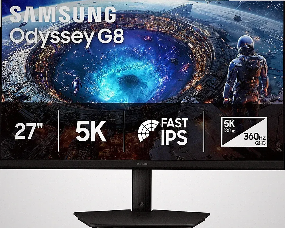 Samsung 27" Odyssey G8 (G80HF) 5K 180 Hz/QHD 360 Hz Dual Mode IPS Gaming Monitor