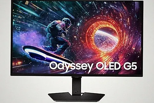 SAMSUNG 27” ODYSSEY OLED G5 (G50SF) QHD & QD-OLED GAMING MONITOR, 180HZ - BLACK