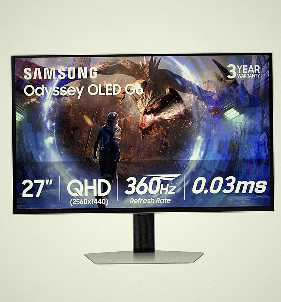 SAMSUNG 27” Odyssey QD-OLED G6 (G60SD) Series Gaming Monitor QHD 360Hz 0.03ms