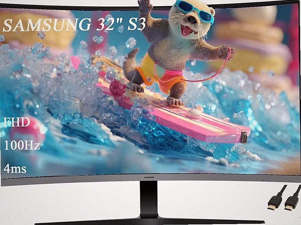 Samsung 32" Curved Monitor 1080P FHD 100Hz 1800R w/ Speakers, HDMI S39GD