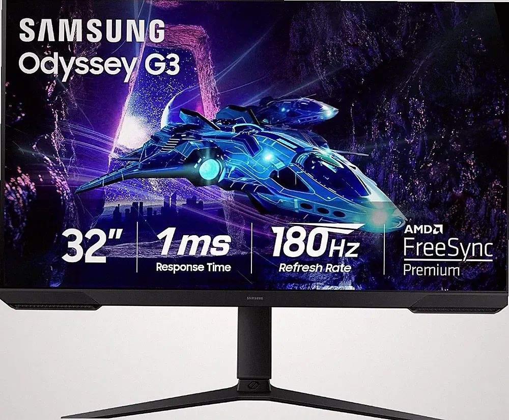 Samsung 32-Inch Odyssey G3 (G30D) FHD Gaming Monitor, 1ms, 180Hz, AMD FreeSync