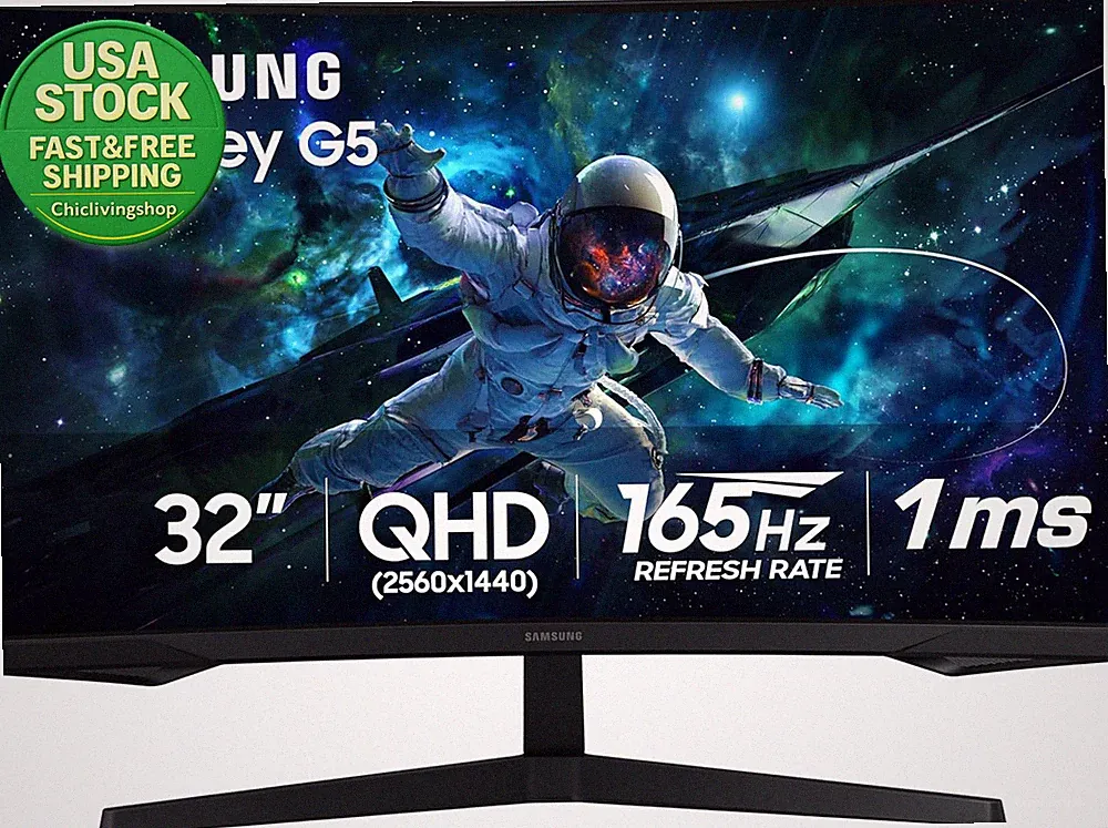SAMSUNG 32 Inch Odyssey G55C QHD Curved Gaming Monitor 165Hz 1Ms HDR10 Freesync