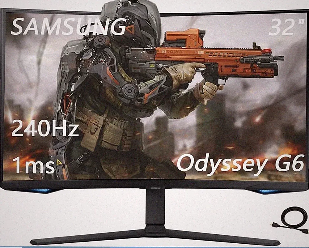 Samsung 32-Inch Odyssey G65B Curved Gaming Monitor, 240Hz, 1ms Smart Apps