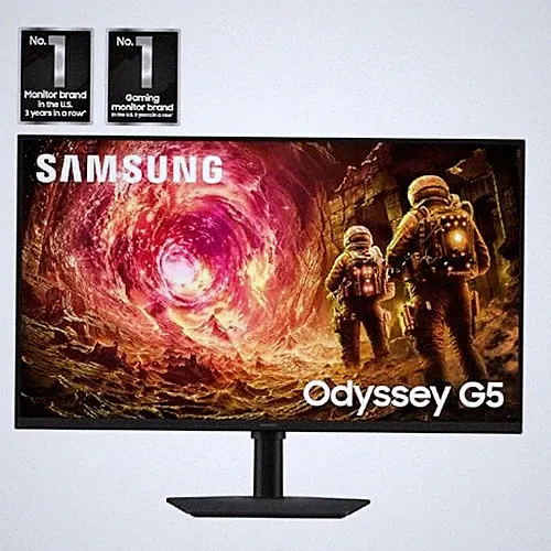 SAMSUNG 32” ODYSSEY G5 (G50F) SERIES QHD GAMING MONITOR 180HZ, FAST IPS - BLACK