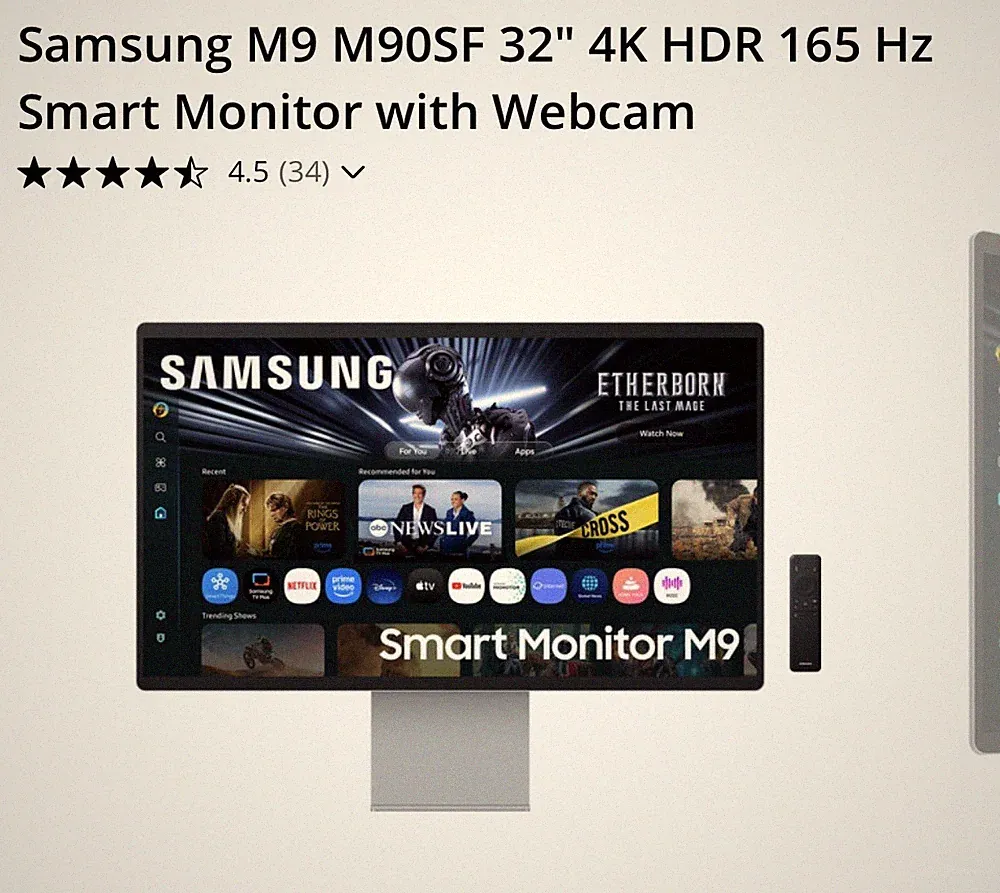 Samsung 32” OLED M9 (M90SF) Smart Monitor with 4K QD-OLED, 165Hz - BRAND NEW