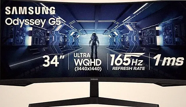 SAMSUNG 34" Odyssey G5 Curved Ultra-Wide LC34G55TWWNXZA 165Hz