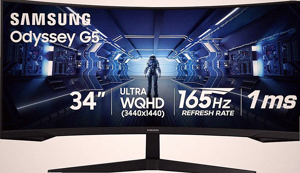 SAMSUNG 34' Odyssey G5 Ultra-Wide Curved Gaming Monitor LC34G55TWWNXZA