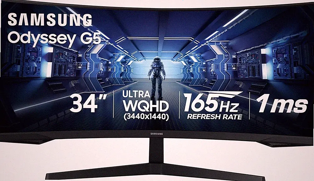 SAMSUNG 34" Odyssey G5 Ultra-Wide Gaming Monitor Curved LC34G55TWWNXZA - Black