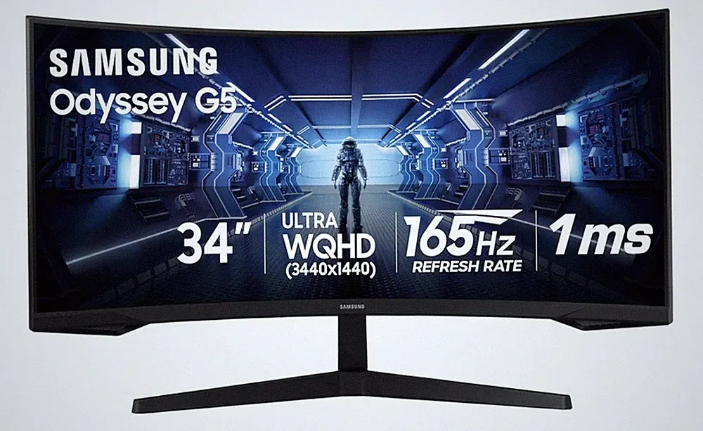 SAMSUNG 34" Odyssey G5 Ultra-Wide Gaming Monitor Curved LC34G55TWWNXZA - Black