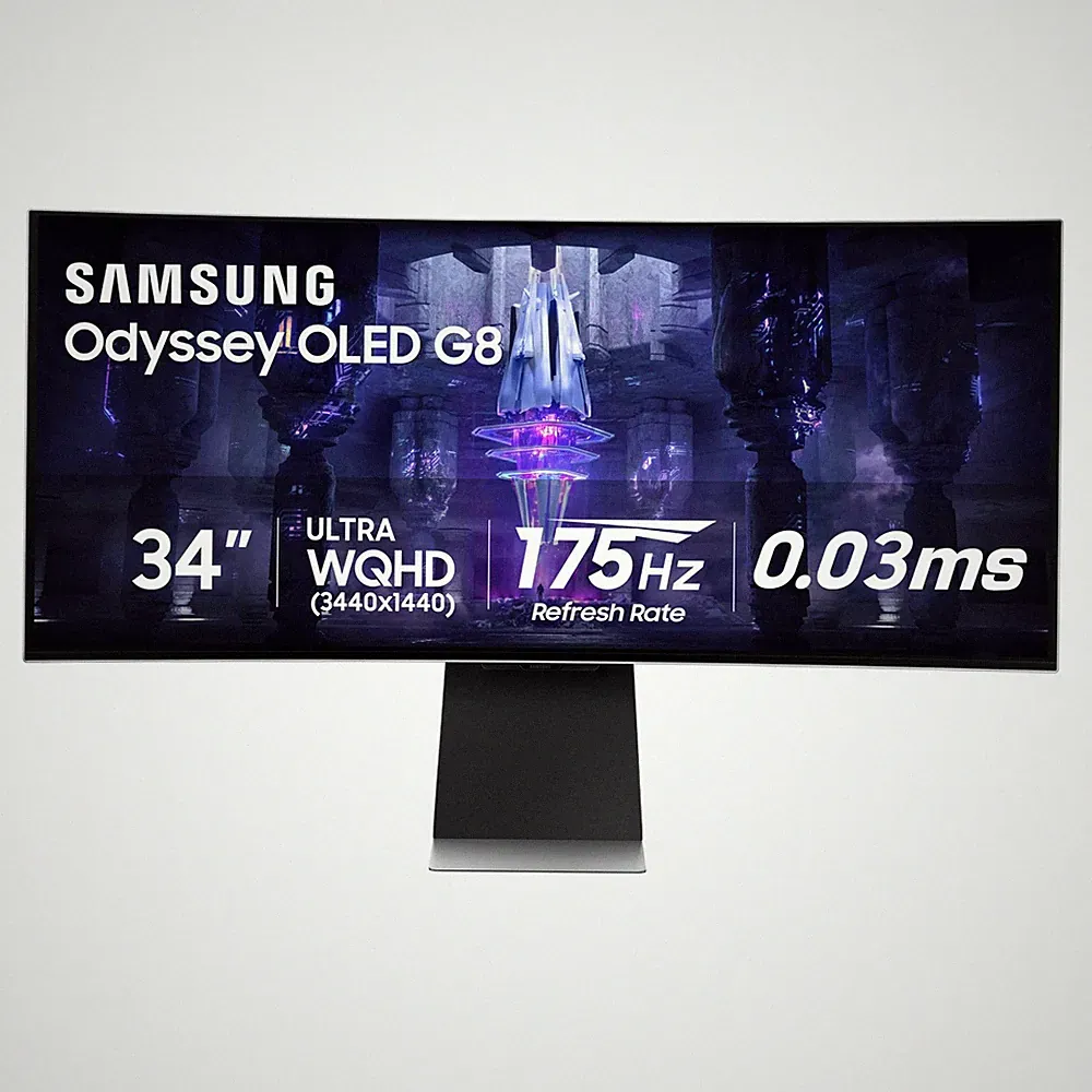 Samsung 34' Odyssey G85SB Series QD-OLED Ultra WQHD Curved Gaming Monitor, 175Hz